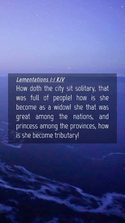 Picture 04 - Lamentations 1:1 KJV Mobile Phone Wallpaper - How doth the city sit solitary, that was full of - Mobile Bible Verse Wallpaper
