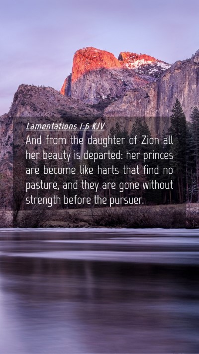 Picture 04 - Lamentations 1:6 KJV Mobile Phone Wallpaper - And from the daughter of Zion all her beauty is - Mobile Bible Verse Wallpaper