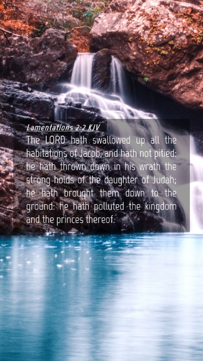 Picture 04 - Lamentations 2:2 KJV Mobile Phone Wallpaper - The LORD hath swallowed up all the habitations of - Mobile Bible Verse Wallpaper