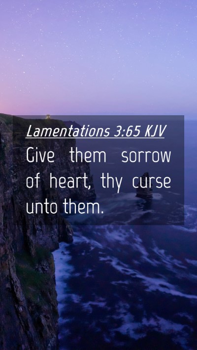Picture 04 - Lamentations 3:65 KJV Mobile Phone Wallpaper - Give them sorrow of heart, thy curse unto - Mobile Bible Verse Wallpaper