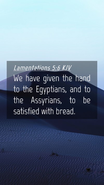 Picture 04 - Lamentations 5:6 KJV Mobile Phone Wallpaper - We have given the hand to the Egyptians, and to - Mobile Bible Verse Wallpaper