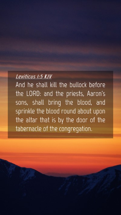 Picture 04 - Leviticus 1:5 KJV Mobile Phone Wallpaper - And he shall kill the bullock before the LORD: - Mobile Bible Verse Wallpaper