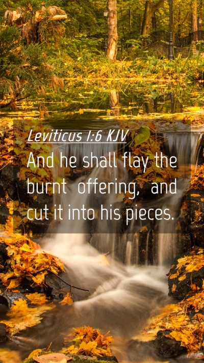 Picture 04 - Leviticus 1:6 KJV Mobile Phone Wallpaper - And he shall flay the burnt offering, and cut it - Mobile Bible Verse Wallpaper
