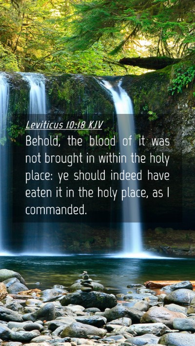 Picture 04 - Leviticus 10:18 KJV Mobile Phone Wallpaper - Behold, the blood of it was not brought in within - Mobile Bible Verse Wallpaper