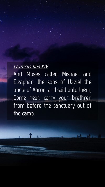 Picture 04 - Leviticus 10:4 KJV Mobile Phone Wallpaper - And Moses called Mishael and Elzaphan, the sons - Mobile Bible Verse Wallpaper