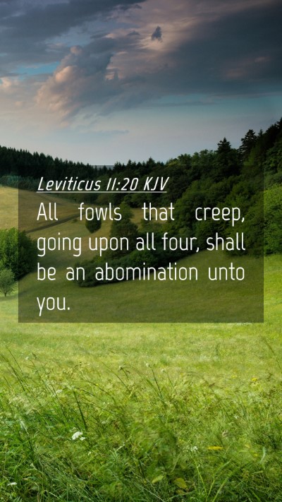 Picture 04 - Leviticus 11:20 KJV Mobile Phone Wallpaper - All fowls that creep, going upon all four, shall - Mobile Bible Verse Wallpaper