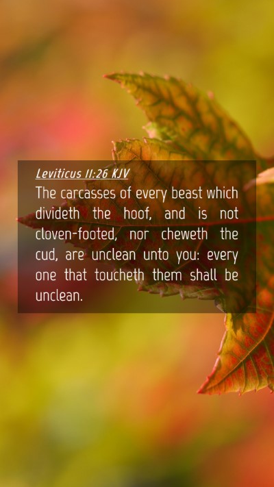 Picture 04 - Leviticus 11:26 KJV Mobile Phone Wallpaper - The carcasses of every beast which divideth the - Mobile Bible Verse Wallpaper