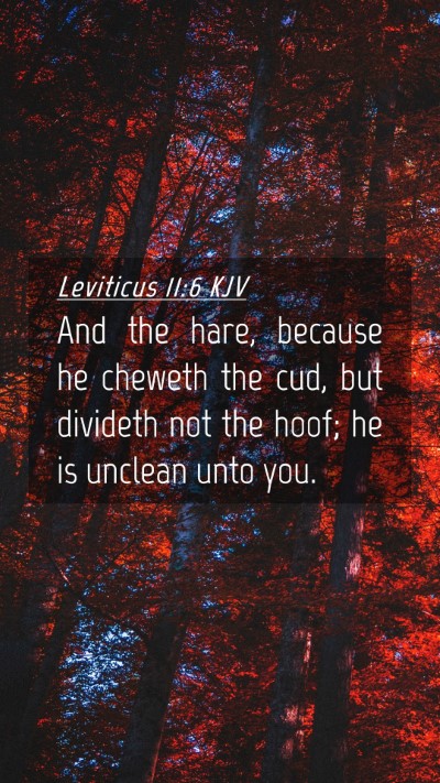 Picture 04 - Leviticus 11:6 KJV Mobile Phone Wallpaper - And the hare, because he cheweth the cud, but - Mobile Bible Verse Wallpaper