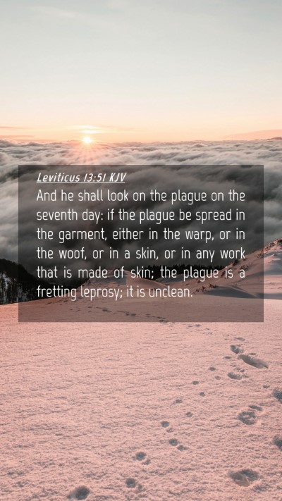 Picture 04 - Leviticus 13:51 KJV Mobile Phone Wallpaper - And he shall look on the plague on the seventh - Mobile Bible Verse Wallpaper