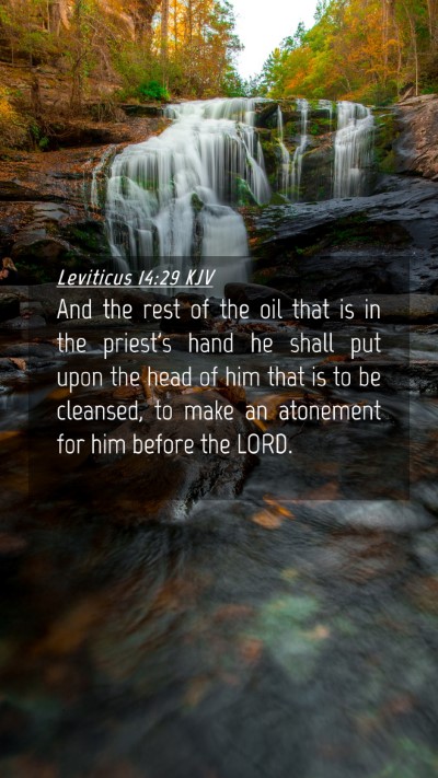 Picture 04 - Leviticus 14:29 KJV Mobile Phone Wallpaper - And the rest of the oil that is in the priest's - Mobile Bible Verse Wallpaper