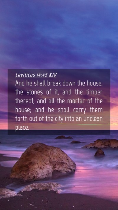 Picture 04 - Leviticus 14:45 KJV Mobile Phone Wallpaper - And he shall break down the house, the stones of - Mobile Bible Verse Wallpaper