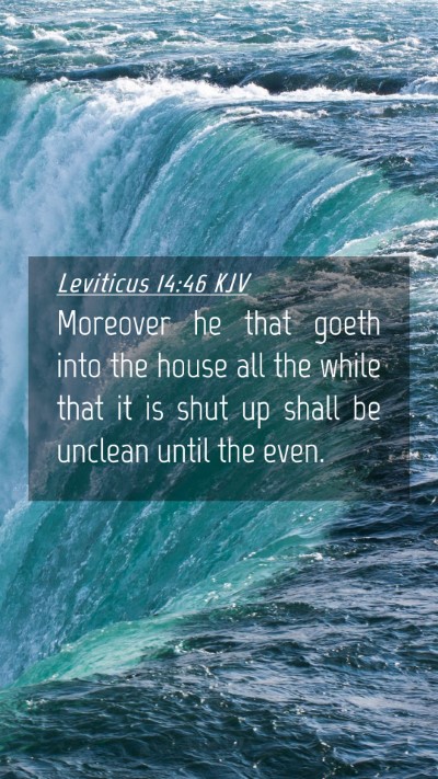 Picture 04 - Leviticus 14:46 KJV Mobile Phone Wallpaper - Moreover he that goeth into the house all the - Mobile Bible Verse Wallpaper