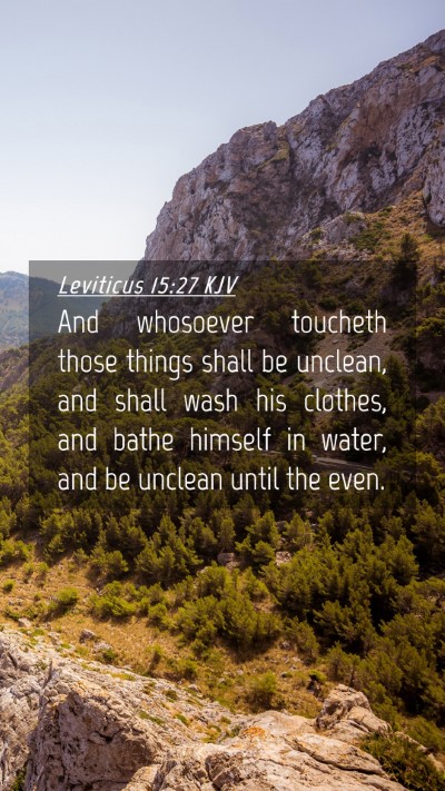 Picture 04 - Leviticus 15:27 KJV Mobile Phone Wallpaper - And whosoever toucheth those things shall be - Mobile Bible Verse Wallpaper
