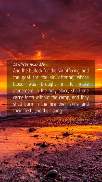 Picture 04 - Leviticus 16:27 KJV Mobile Phone Wallpaper - And the bullock for the sin offering, and the - Mobile Bible Verse Wallpaper
