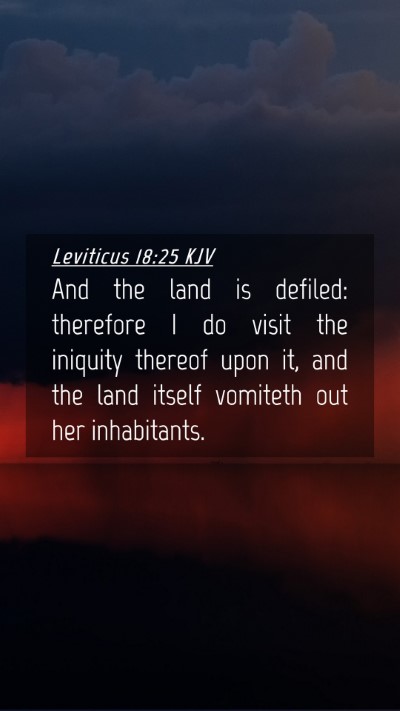 Picture 04 - Leviticus 18:25 KJV Mobile Phone Wallpaper - And the land is defiled: therefore I do visit the - Mobile Bible Verse Wallpaper