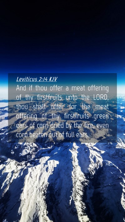 Picture 04 - Leviticus 2:14 KJV Mobile Phone Wallpaper - And if thou offer a meat offering of thy - Mobile Bible Verse Wallpaper