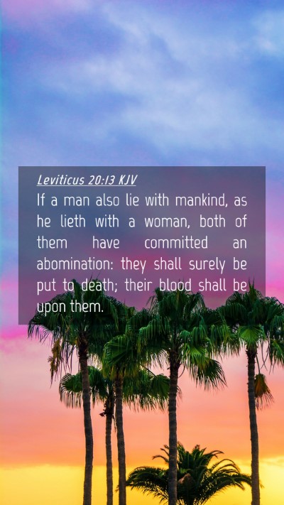 Picture 04 - Leviticus 20:13 KJV Mobile Phone Wallpaper - If a man also lie with mankind, as he lieth with - Mobile Bible Verse Wallpaper