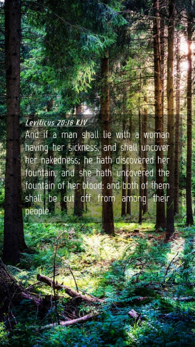 Picture 04 - Leviticus 20:18 KJV Mobile Phone Wallpaper - And if a man shall lie with a woman having her - Mobile Bible Verse Wallpaper