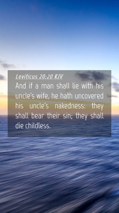 Picture 04 - Leviticus 20:20 KJV Mobile Phone Wallpaper - And if a man shall lie with his uncle's wife, he - Mobile Bible Verse Wallpaper