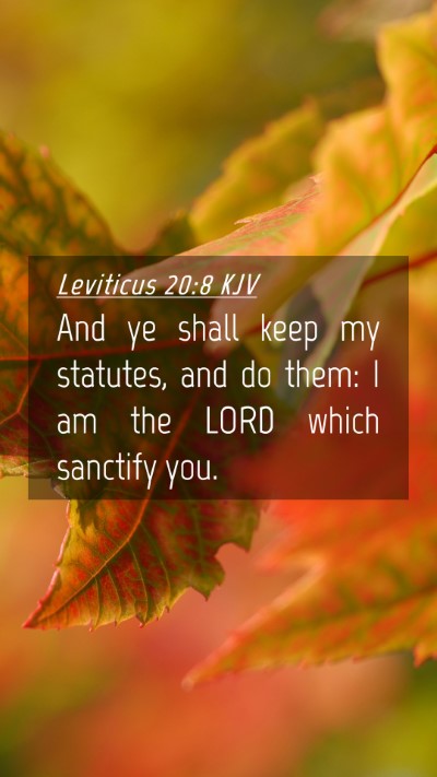 Picture 04 - Leviticus 20:8 KJV Mobile Phone Wallpaper - And ye shall keep my statutes, and do them: I am - Mobile Bible Verse Wallpaper