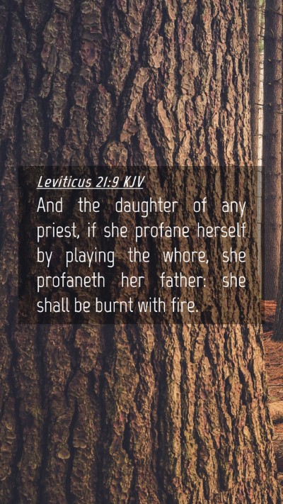 Picture 04 - Leviticus 21:9 KJV Mobile Phone Wallpaper - And the daughter of any priest, if she profane - Mobile Bible Verse Wallpaper