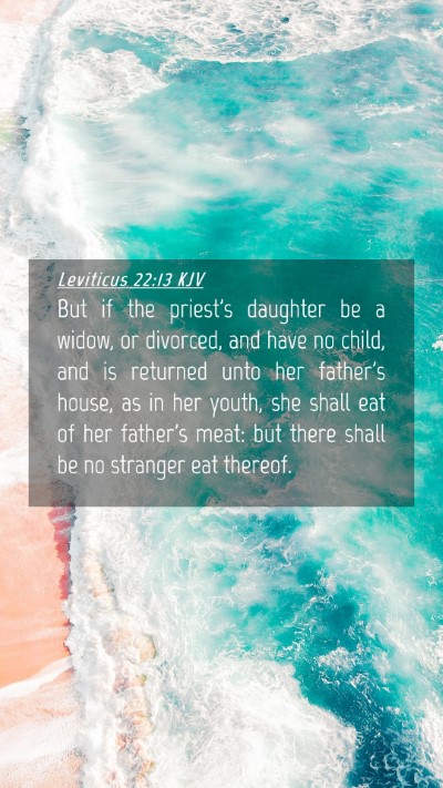 Picture 04 - Leviticus 22:13 KJV Mobile Phone Wallpaper - But if the priest's daughter be a widow, or - Mobile Bible Verse Wallpaper