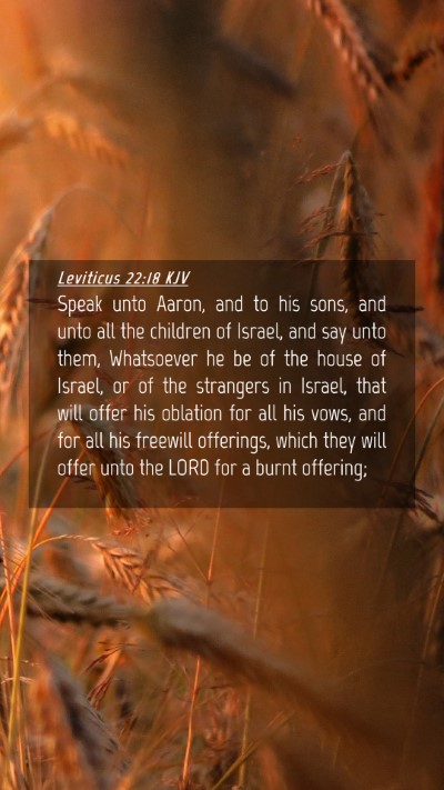 Picture 04 - Leviticus 22:18 KJV Mobile Phone Wallpaper - Speak unto Aaron, and to his sons, and unto all - Mobile Bible Verse Wallpaper