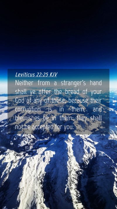 Picture 04 - Leviticus 22:25 KJV Mobile Phone Wallpaper - Neither from a stranger's hand shall ye offer the - Mobile Bible Verse Wallpaper