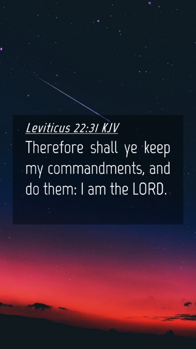 Picture 04 - Leviticus 22:31 KJV Mobile Phone Wallpaper - Therefore shall ye keep my commandments, and do - Mobile Bible Verse Wallpaper