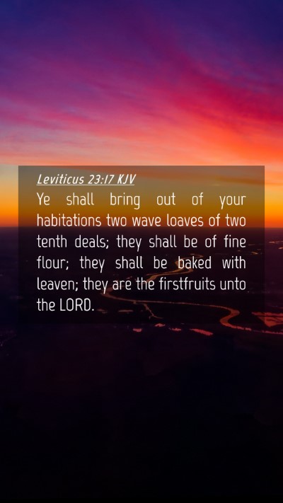 Picture 04 - Leviticus 23:17 KJV Mobile Phone Wallpaper - Ye shall bring out of your habitations two wave - Mobile Bible Verse Wallpaper