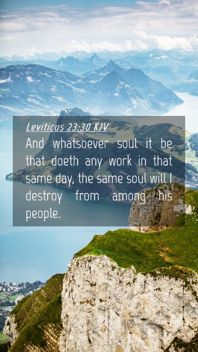 Picture 04 - Leviticus 23:30 KJV Mobile Phone Wallpaper - And whatsoever soul it be that doeth any work in - Mobile Bible Verse Wallpaper
