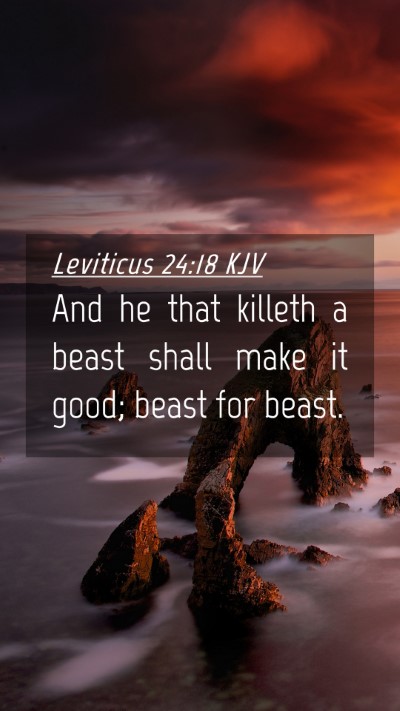 Picture 04 - Leviticus 24:18 KJV Mobile Phone Wallpaper - And he that killeth a beast shall make it good; - Mobile Bible Verse Wallpaper