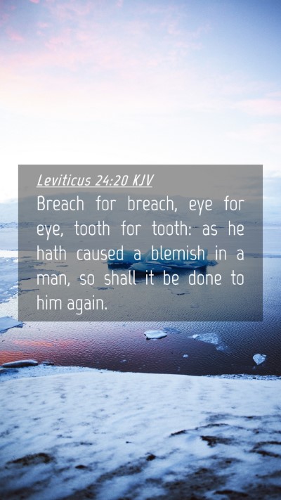 Picture 04 - Leviticus 24:20 KJV Mobile Phone Wallpaper - Breach for breach, eye for eye, tooth for tooth: - Mobile Bible Verse Wallpaper