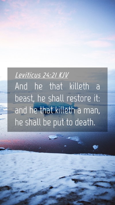 Picture 04 - Leviticus 24:21 KJV Mobile Phone Wallpaper - And he that killeth a beast, he shall restore it: - Mobile Bible Verse Wallpaper