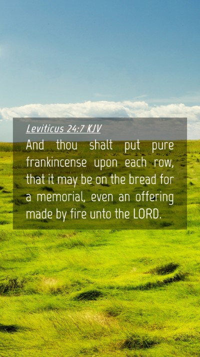 Picture 04 - Leviticus 24:7 KJV Mobile Phone Wallpaper - And thou shalt put pure frankincense upon each - Mobile Bible Verse Wallpaper