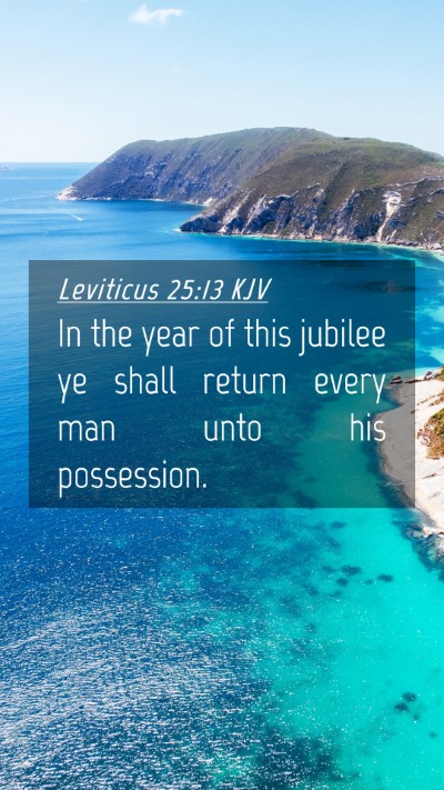 Picture 04 - Leviticus 25:13 KJV Mobile Phone Wallpaper - In the year of this jubilee ye shall return every - Mobile Bible Verse Wallpaper