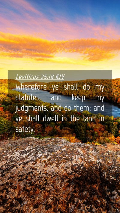 Picture 04 - Leviticus 25:18 KJV Mobile Phone Wallpaper - Wherefore ye shall do my statutes, and keep my - Mobile Bible Verse Wallpaper