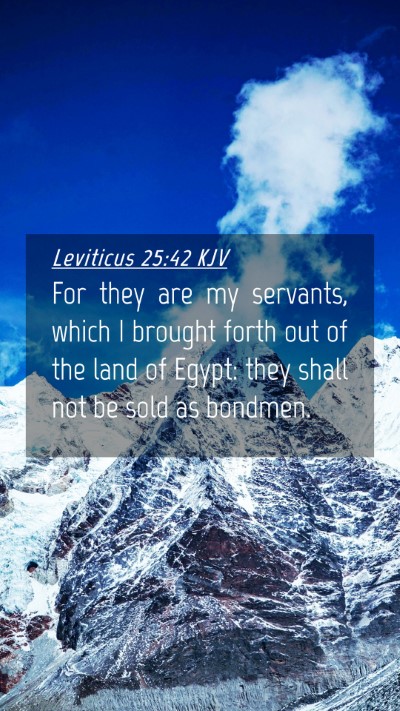 Picture 04 - Leviticus 25:42 KJV Mobile Phone Wallpaper - For they are my servants, which I brought forth - Mobile Bible Verse Wallpaper