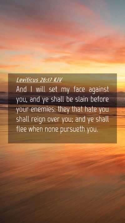 Picture 04 - Leviticus 26:17 KJV Mobile Phone Wallpaper - And I will set my face against you, and ye shall - Mobile Bible Verse Wallpaper