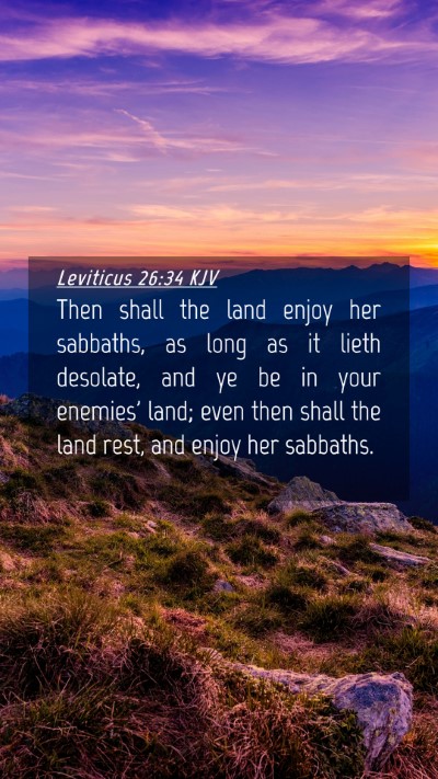 Picture 04 - Leviticus 26:34 KJV Mobile Phone Wallpaper - Then shall the land enjoy her sabbaths, as long - Mobile Bible Verse Wallpaper