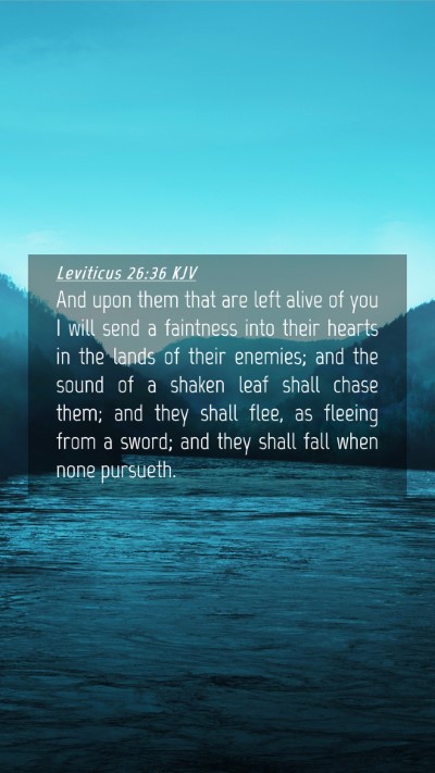 Picture 04 - Leviticus 26:36 KJV Mobile Phone Wallpaper - And upon them that are left alive of you I will - Mobile Bible Verse Wallpaper