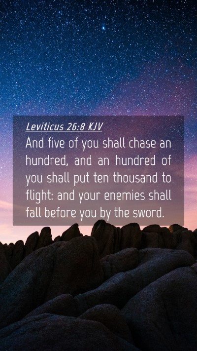 Picture 04 - Leviticus 26:8 KJV Mobile Phone Wallpaper - And five of you shall chase an hundred, and an - Mobile Bible Verse Wallpaper