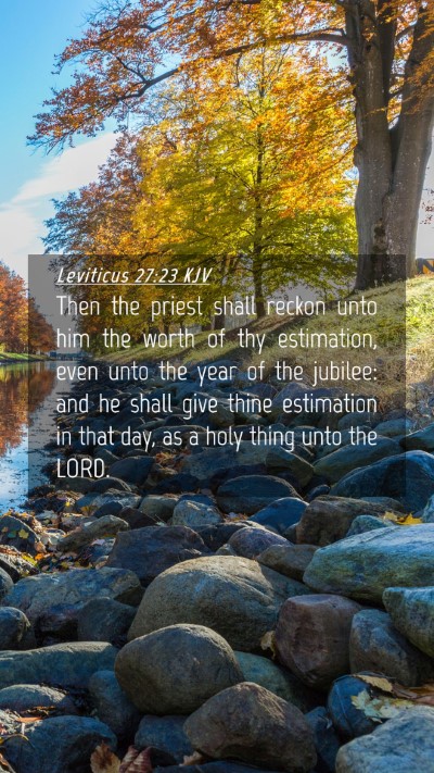 Picture 04 - Leviticus 27:23 KJV Mobile Phone Wallpaper - Then the priest shall reckon unto him the worth - Mobile Bible Verse Wallpaper