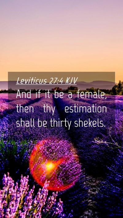 Picture 04 - Leviticus 27:4 KJV Mobile Phone Wallpaper - And if it be a female, then thy estimation shall - Mobile Bible Verse Wallpaper
