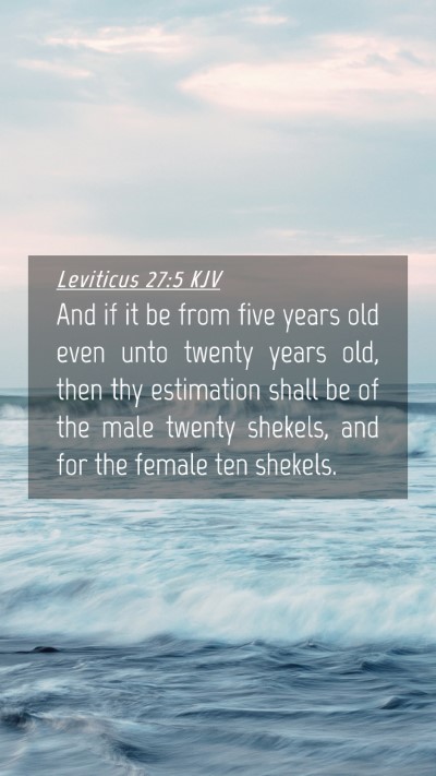 Picture 04 - Leviticus 27:5 KJV Mobile Phone Wallpaper - And if it be from five years old even unto twenty - Mobile Bible Verse Wallpaper