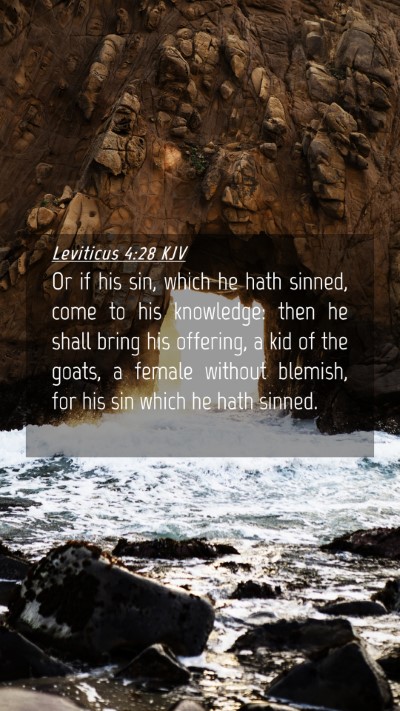 Picture 04 - Leviticus 4:28 KJV Mobile Phone Wallpaper - Or if his sin, which he hath sinned, come to his - Mobile Bible Verse Wallpaper