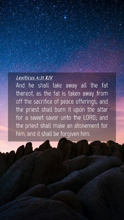 Picture 04 - Leviticus 4:31 KJV Mobile Phone Wallpaper - And he shall take away all the fat thereof, as - Mobile Bible Verse Wallpaper