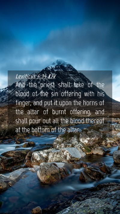 Picture 04 - Leviticus 4:34 KJV Mobile Phone Wallpaper - And the priest shall take of the blood of the sin - Mobile Bible Verse Wallpaper