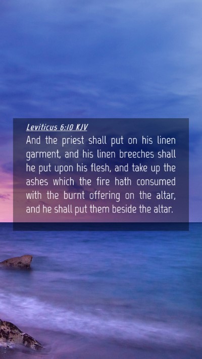 Picture 04 - Leviticus 6:10 KJV Mobile Phone Wallpaper - And the priest shall put on his linen garment, - Mobile Bible Verse Wallpaper