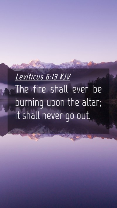 Picture 04 - Leviticus 6:13 KJV Mobile Phone Wallpaper - The fire shall ever be burning upon the altar; it - Mobile Bible Verse Wallpaper